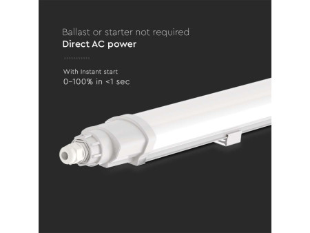 SKU 23087 VT-80060 V-TAC Plafoniera LED Impermeabile 18W Collegabile L-Series 60cm 4000K IP65