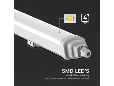 SKU 23388 VT-12035 V-TAC PRO Plafoniera LED Chip Samsung Impermeabile 36W 120LM/W Collegabile GT-Series 120cm 6500K IP65