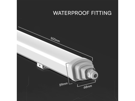SKU 23391 VT-12017 V-TAC PRO Plafoniera LED Chip Samsung Impermeabile 18W 120LM/W Collegabile GT-Series 60cm 4000K IP65