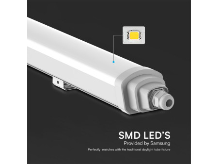 SKU 23392 VT-12017 V-TAC PRO Plafoniera LED Chip Samsung Impermeabile 18W 120LM/W Collegabile GT-Series 60cm 6500K IP65