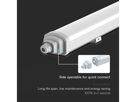SKU 23391 VT-12017 V-TAC PRO Plafoniera LED Chip Samsung Impermeabile 18W 120LM/W Collegabile GT-Series 60cm 4000K IP65