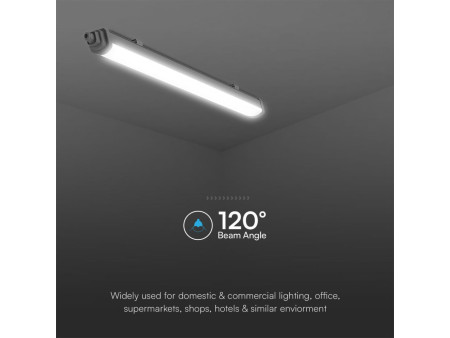 SKU 23392 VT-12017 V-TAC PRO Plafoniera LED Chip Samsung Impermeabile 18W 120LM/W Collegabile GT-Series 60cm 6500K IP65