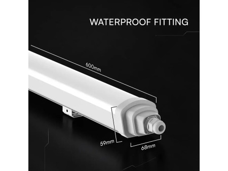 SKU 233916 VT-12017 V-TAC PRO Plafoniera LED Chip CREE Impermeabile 18W 120LM/W Collegabile TK-Series 60cm 4000K IP65
