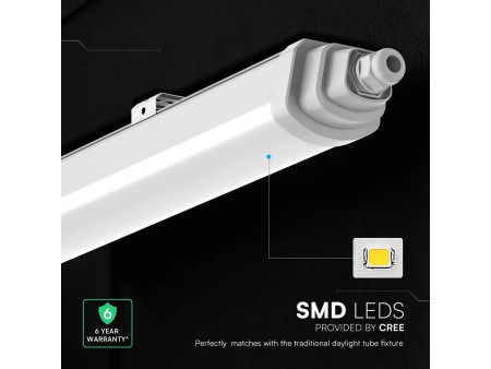 SKU 233926 VT-12017 V-TAC PRO Plafoniera LED Chip CREE Impermeabile 18W 120LM/W Collegabile TK-Series 60cm 6500K IP65