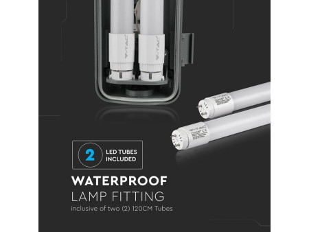 SKU 6400 VT-15022 V-TAC Plafoniera LED Doppia Impermeabile 44W 150cm 6400K IP65