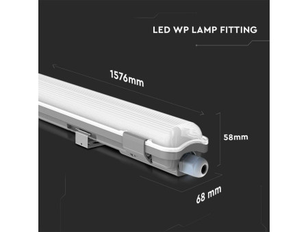 SKU 6462 VT-15028 V-TAC Plafoniera LED Impermeabile con Tubo 22W 150cm 6400K IP65