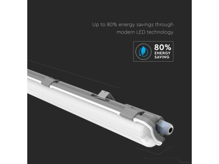 SKU 6462 VT-15028 V-TAC Plafoniera LED Impermeabile con Tubo 22W 150cm 6400K IP65