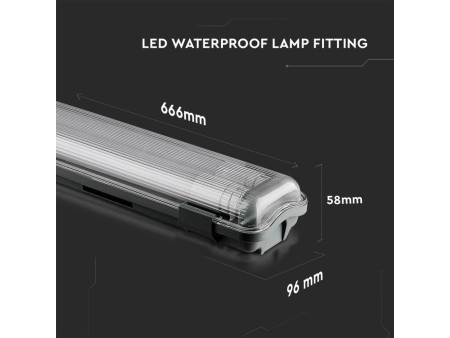 SKU 6466 VT-6029 V-TAC Plafoniera LED Doppia Impermeabile 10W 60cm 6400K IP65