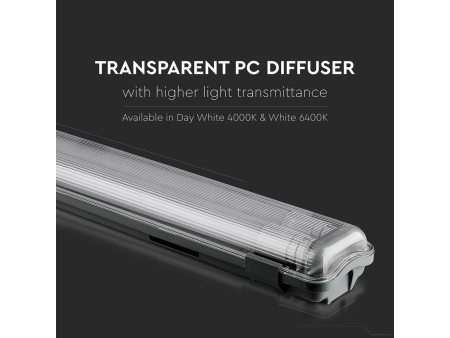 SKU 6466 VT-6029 V-TAC Plafoniera LED Doppia Impermeabile 10W 60cm 6400K IP65