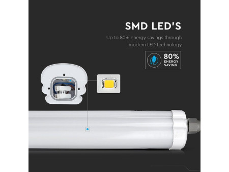 SKU 6483 VT-1532 V-TAC Plafoniera LED Impermeabile 32W 160LM/W X-Series 150cm 4000K IP65