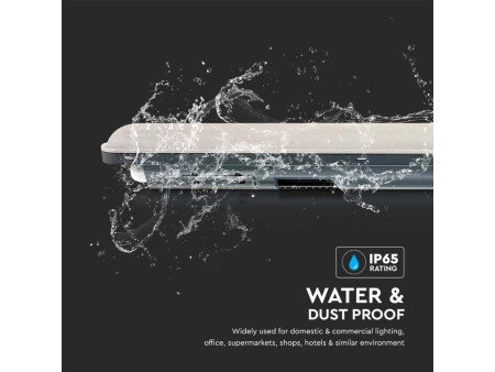 SKU 10222 VT-1254 V-TAC Plafoniera LED Impermeabile 48W 120LM/W X-Series Copertura Satinata 150cm 6500K IP65