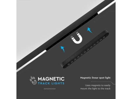 SKU 10236 VT-4212 V-TAC Faretto LED Lineare da Binario Magnetico Slim 12W Colore Nero 4000K