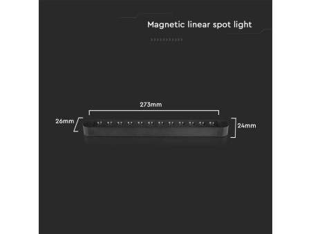 SKU 10237 VT-4212 V-TAC Faretto LED Lineare da Binario Magnetico Slim 12W Colore Nero 3000K