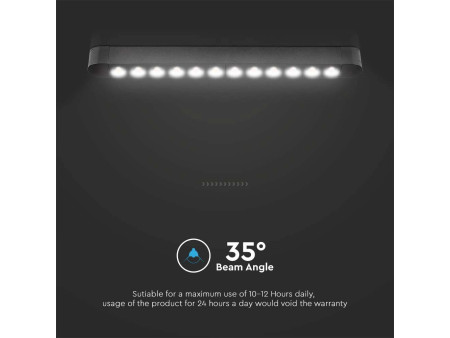 SKU 10238 VT-4212 V-TAC Faretto LED Lineare da Binario Magnetico Slim 12W Colore Nero 6400K