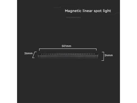 SKU 10239 VT-4222 V-TAC Faretto LED Lineare da Binario Magnetico Slim 22W Colore Nero 4000K