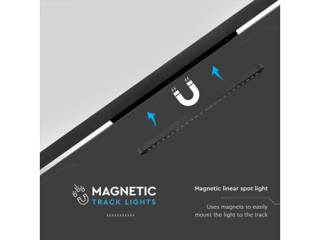 SKU 10241 VT-4222 V-TAC Faretto LED Lineare da Binario Magnetico Slim 22W Colore Nero 6400K
