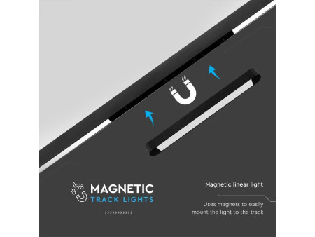 SKU 10243 VT-4211 V-TAC Faretto LED Lineare da Binario Magnetico Slim 14W Colore Nero 3000K