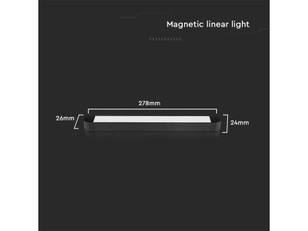 SKU 10242 VT-4211 V-TAC Faretto LED Lineare da Binario Magnetico Slim 14W Colore Nero 4000K