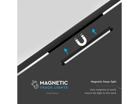 SKU 10246 VT-4218 V-TAC Faretto LED Lineare da Binario Magnetico Slim 18W Colore Nero 3000K