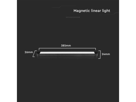 SKU 10247 VT-4218 V-TAC Faretto LED Lineare da Binario Magnetico Slim 18W Colore Nero 6400K