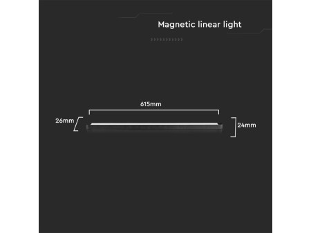 SKU 10249 VT-42022 V-TAC Faretto LED Lineare da Binario Magnetico Slim 22W Colore Nero 3000K
