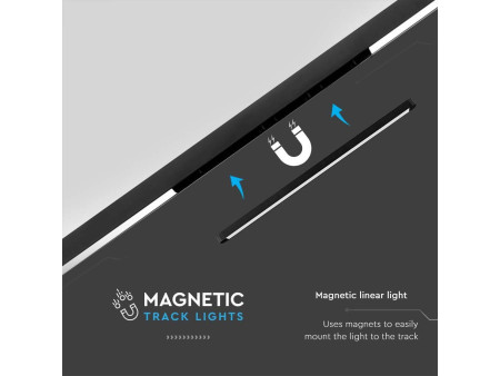 SKU 10249 VT-42022 V-TAC Faretto LED Lineare da Binario Magnetico Slim 22W Colore Nero 3000K