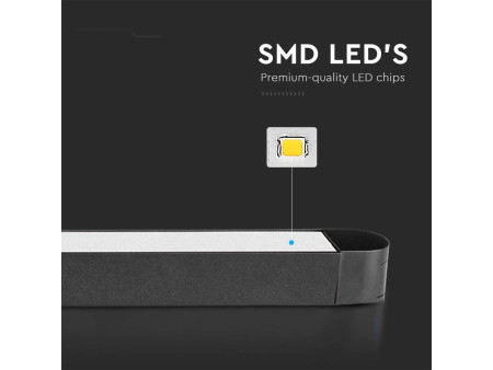SKU 10249 VT-42022 V-TAC Faretto LED Lineare da Binario Magnetico Slim 22W Colore Nero 3000K