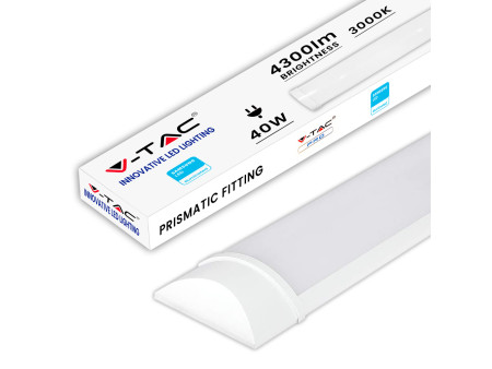 SKU 20351 VT-8-40 V-TAC PRO Plafoniera LED Prismatica Chip Samsung 40W 120LM/W 120cm 4000K IP20