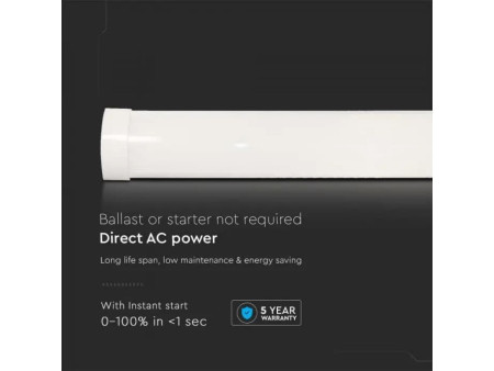 SKU 20351 VT-8-40 V-TAC PRO Plafoniera LED Prismatica Chip Samsung 40W 120LM/W 120cm 4000K IP20