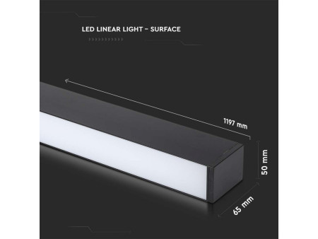 SKU 20462 VT-7-46-B V-TAC PRO Plafoniera LED Chip Samsung 40W Lineare Nero 3000K