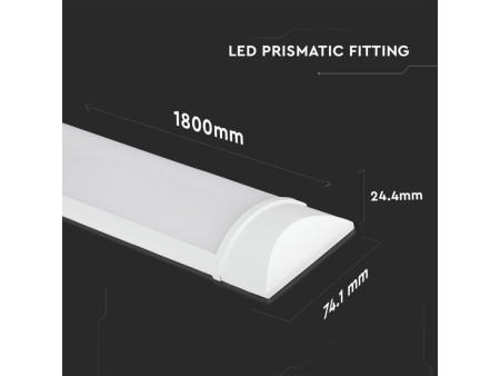 SKU 671 VT-8-60 V-TAC PRO Plafoniera LED Prismatica Chip Samsung 60W 120LM/W 180cm 6400K IP20