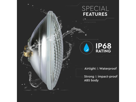 SKU 7557 VT-1258 V-TAC Lampada LED da Piscina 8W PAR56 Luce Blu IP68