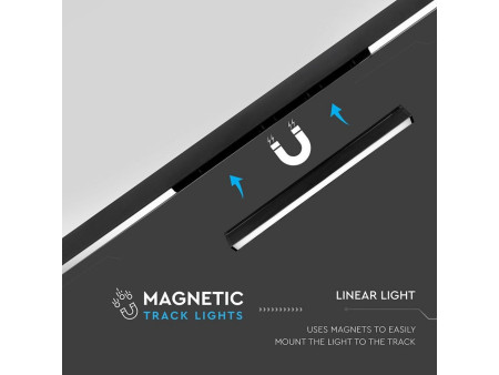SKU 7957 VT-4131 V-TAC Plafoniera LED SMD Lineare da Binario Magnetica 30W 24V 970x35x59mm Colore Nero 4000K IP20 CRI90