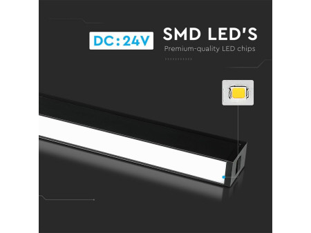 SKU 7956 VT-4131 V-TAC Plafoniera LED SMD Lineare da Binario Magnetica 30W 24V 970x35x59mm Colore Nero 3000K IP20 CRI90