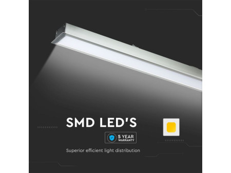 SKU 21380 VT-7-41-S V-TAC PRO Plafoniera LED Chip Samsung a Incasso 40W Lineare Argento 120cm 4000K
