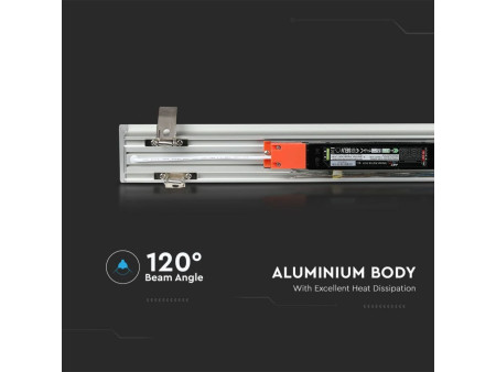 SKU 21380 VT-7-41-S V-TAC PRO Plafoniera LED Chip Samsung a Incasso 40W Lineare Argento 120cm 4000K