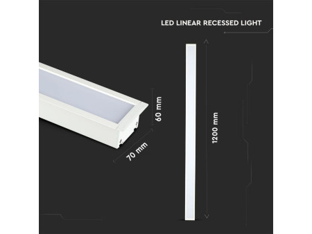 SKU 21381 VT-7-41-W V-TAC PRO Plafoniera LED Chip Samsung a Incasso 40W Lineare Bianco 120cm 4000K