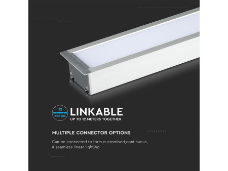 SKU 603 VT-7-41-S V-TAC PRO Plafoniera LED Chip Samsung a Incasso 40W Lineare Colore Argento 6400K