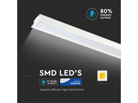 SKU 381 VT-7-41-W V-TAC PRO Plafoniera LED Chip Samsung a Incasso 40W Lineare Colore Bianco 4000K