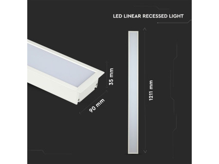 SKU 382 VT-7-42-W V-TAC PRO Plafoniera LED Chip Samsung a Incasso 40W Lineare Colore Bianco 4000K