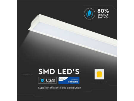 SKU 382 VT-7-42-W V-TAC PRO Plafoniera LED Chip Samsung a Incasso 40W Lineare Colore Bianco 4000K