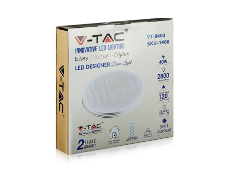 SKU 1460 VT-8403 V-TAC Plafoniera LED Rotonda 40W con Telecomando Cambia Colore 3 in 1 d: 400mm h: 60mm IP20 Dimmerabile