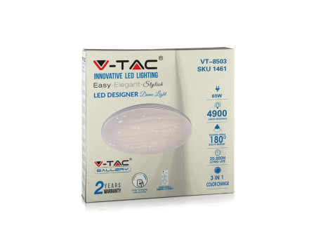 SKU 1461 VT-8503 V-TAC Plafoniera LED Rotonda 65W con Telecomando Cambia Colore 3 in 1 d: 500mm h: 60mm IP20 Dimmerabile