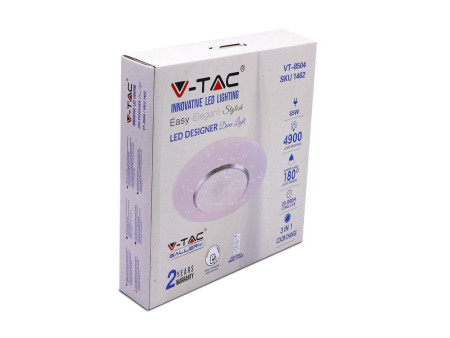 SKU 1462 VT-8504 V-TAC Plafoniera LED Rotonda 65W con Telecomando Cambia Colore 3 in 1 d: 500mm h: 80mm IP20 Dimmerabile