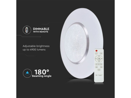 SKU 1462 VT-8504 V-TAC Plafoniera LED Rotonda 65W con Telecomando Cambia Colore 3 in 1 d: 500mm h: 80mm IP20 Dimmerabile