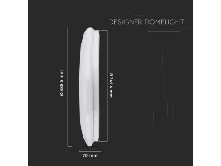 SKU 1493 VT-8404 V-TAC Plafoniera LED a Diamante 40W con Telecomando Cambia Colore 3in 1 Dimmerabile