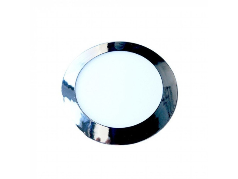 SKU 6340 VT-1207CH V-TAC Mini Pannello LED 12W Rotondo da Incasso Cromato 3000K