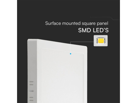 SKU 104941 VT-60006 V-TAC PRO Plafoniera LED Chip Samsung Quadrata 6W 110LM/W Colore Bianco 6500K