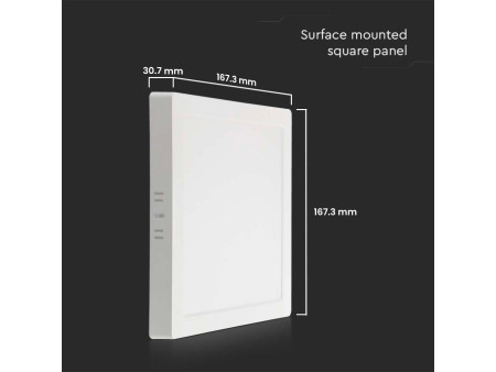 SKU 10495 V-TAC Pannello LED 12W Montaggio a Plafone Quadrato Colore Bianco 3000K
