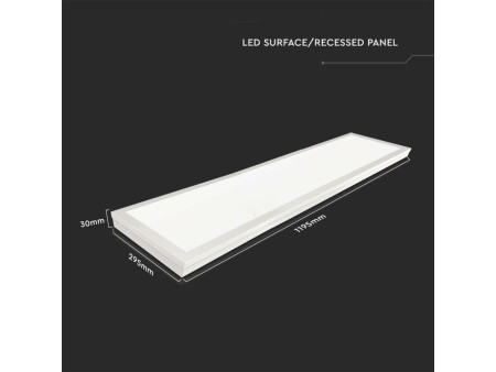 SKU 216626 VT-12030 V-TAC Pannello LED 40W 110LM/W Incasso/Plafone Driver Integrato 1200x300mm 6500K